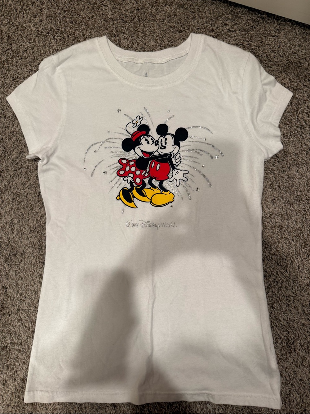 Disney White Mickey & Minnie Graphic Tee